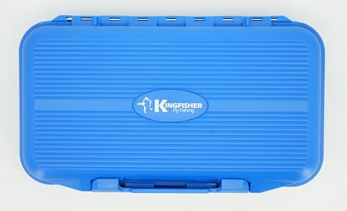 Kingfisher Waterproof Dry Fly Fishing Box with Leaf - color: Blue, size: Foam A Box