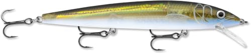 Rapala Husky Jerk Jerkbait – Suspending Hard Bait | Bass Walleye and Pike Fishing Lure, Twitch and Pause Action - color: Olive Ghost, size: Body Length: 5-1/2"