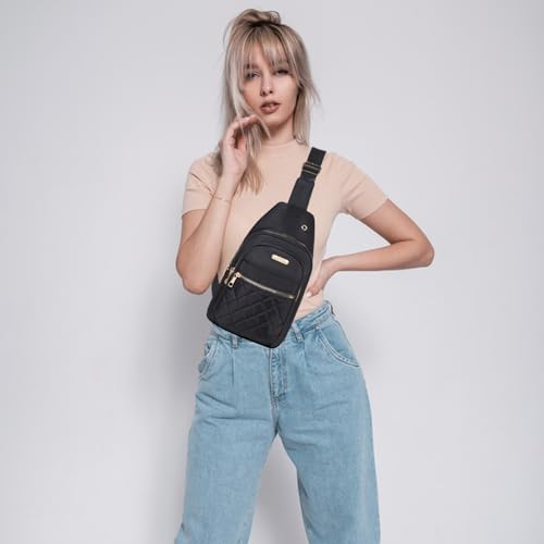 Banelu Small Sling Bag Crossbody Sling Backpack for Women, Small Crossbody Purses Cross Body Bags - Black - color: R Black