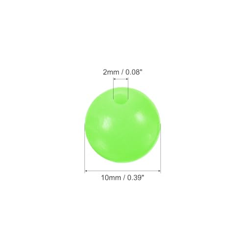 PATIKIL Glow Fishing Beads Plastic Round Rubber Luminous Fishing Bait Eggs Rig Bead Tackle Lures Accessories with Box - color: Green, size: 10mm