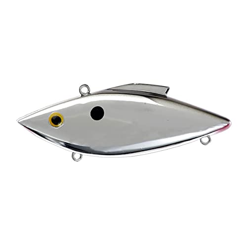 Bill Lewis Lures Lifelike Rat-L-Trap Magnum Force Lipless Crankbait Fishing Wobble Lure for Shallow Saltwater - color: Chrome Black Back, size: One Size