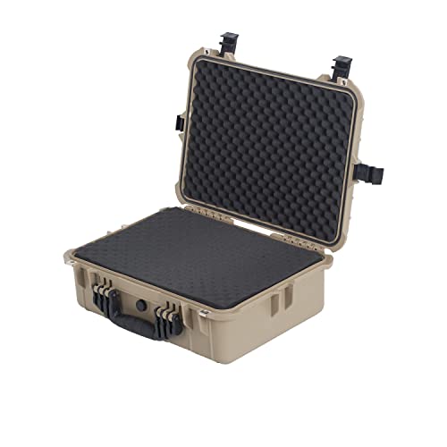 MEIJIA Portable Waterproof Protective Case,Hard Camera Case,Customized Fit Foam Inserted, Elegant Black,Fit for Camera, Equipments, Lens,Drones(Black) - color: Desert Tan, size: 19.78"X15.77"X7.41"