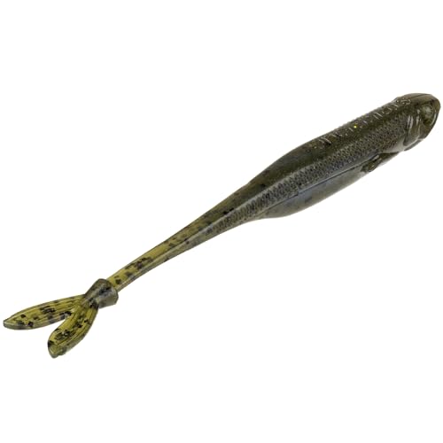 Strike King Spotlight Split Minnow Fishing Lure, Soft Plastic Jerkbait, 8-Pack - color: Creek Perch, size: 4"