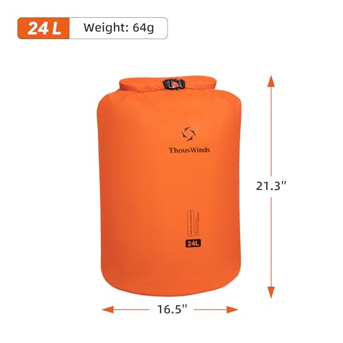 Thous Winds Dry Bag Waterproof, 24L Roll Top Lightweight Dry Sack for Kayaking, Boating, Swimming, Camping, Beach, Travel - color: Lilac, size: 24L