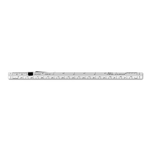 Alumicolor Aluminum Architect Pocket Scale With Clip, 6IN, Silver - color: Silver, size: 6 Inch, style: Architecht With Clip
