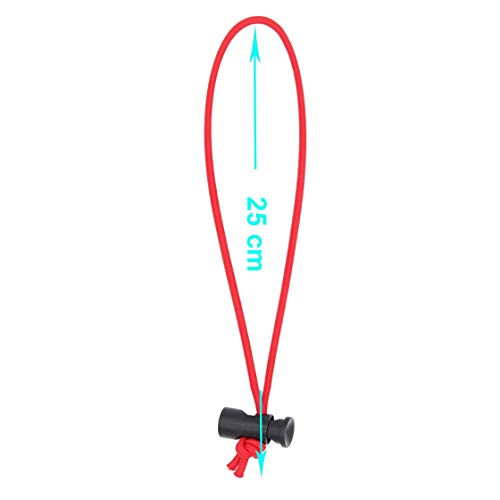 Foto&Tech Multipurpose Extra Thick Elastic Cable Tie and Organizer, Adjustable Cable Strap Toggle Tie, Reusable Tangle Tamer, Cable Management for Cord and Cable (10x 25CM, Red) - color: Red, size: 10 x 25 CM