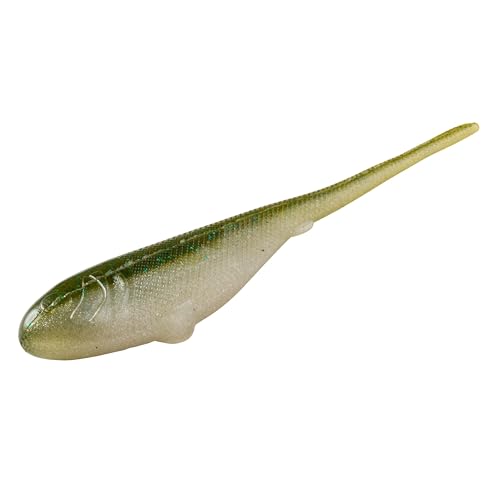 YUM Sniper Shad Soft Plastic – Realistic Minnow Bass Fishing Lure, Jig Head & Underspin Trailer, 3” 4” 5” Sizes, Multiple Colors - color: Tenkiller Gold, size: 5"