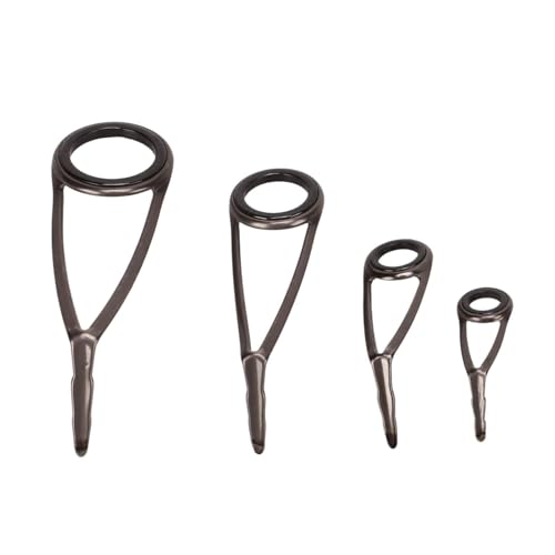HERCHR 9PCS Fishing Rod Tip Repair Kit, Stainless Steel Ceramic Guides Rod Guide Eyelets Top Ring for Fishing Pole Tip Replacement Supplies