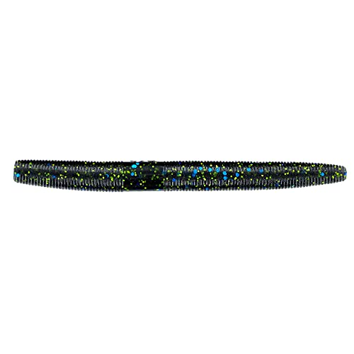 Gary Yamamoto YAM - color: SMOKE W/ BLACK, BLUE & CHARTREUSE FLAKE, size: 4 Inch