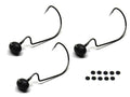 Harmony Fishing - Tungsten Swing Football Jigs [Pack of 3 w/ 10 Bait Pegs] (Swinging Football/Rugby jigs with Hooks for bass Fishing) - size: 3/8 oz, 3/0 Hook (3 Pack)