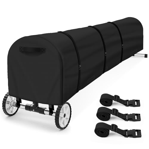 Swimming Pool Solar Reel Cover, 24Ft UV Resistant Inground Pool Solar Protective Blanket Reel Cover 420D Heavy Duty Waterproof Winter Solar Blanket Reel Roller Covers Protector (24 Ft, Black) - color: Black, size: 24 FT