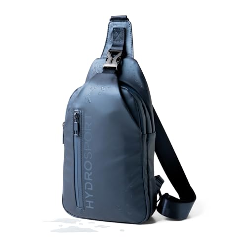 FITKICKS Hydrosport All Weather Sling Bag Unisex Crossbody Travel Hiking Chest Bag - color: Deep Sea Navy
