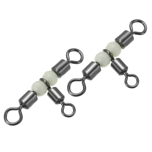 PATIKIL 3 Way Swivel Cross Line T Turn Rolling Tackle with Luminous Beads for Catfish Surf Rig - size: 1.6x0.8 Inch
