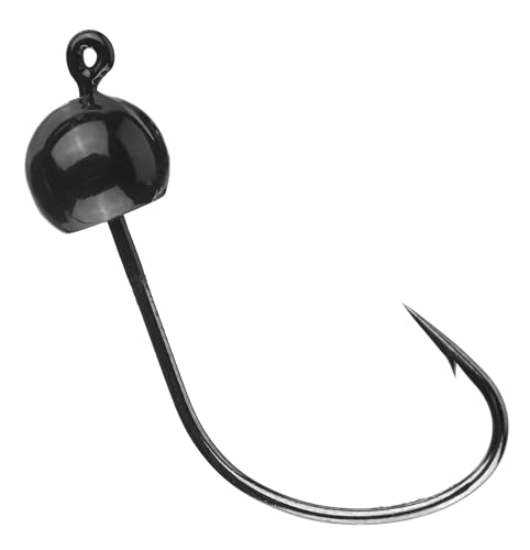 Reaction Tackle Tungsten Bladed Underspin Swimbait Hooks, Weighted Weedless Jig Heads for Bass, Pike, and Musky, Freshwater and Saltwater Fishing (3-Pack) - color: Black, size: 1/16 oz