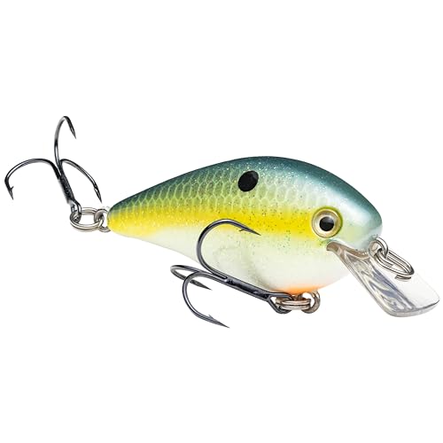 Strike King KVD 1.5 Hard Knock Fishing Lure, 3/8 oz, 3D Lifelike Eyes - color: 538 - Chartreuse Sexy Shad, size: 3.5-Inch