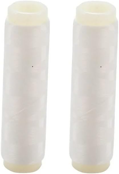 2Pcs White Fishing Thread,Bait Thread,Nylon Elastic Invisible Magic Fishing Line 0.1/0.2 mm Stretchy Fishing Line Length 656 Feet Per Spool Clear Fishings String,Monofilament Line Fishing