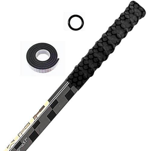 UICE Hockey Sticks Grip,Replacement for Ice Hockey Sticks Tape, Fits Adult and Kids,Easy Install, Durable, Ideal Team Swag, Clean Non-tack,Fish Scale Pattern - color: black