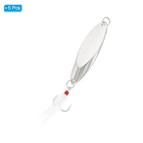 PATIKIL Fishing Spoons Fishing Lures Casting Spoon Treble Hooks Jigs Hard Metal Spinner Baits for Freshwater Saltwater - style: 1/2oz