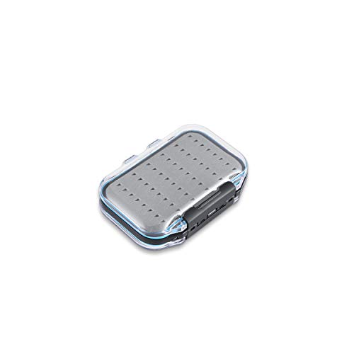 Gonex Fly Boxes for Fly Fishing Jig Boxes Two-Sided Waterproof Lightweight Fly Fishing Box Easy Grip Transparent Lid Fly Fishing Lures Box, 4.1"x 3.0"x 1.2", Grey - color: Grey, Black, Transparent, size: Size A (4.1"x 3.0"x 1.2")