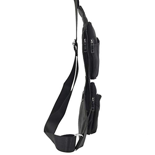 Hebetag Leather Sling Bag Crossbody Backpack for Men Women Travel Outdoor Camping - color: #06black
