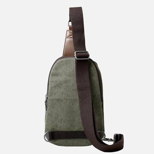 MOYYI Canvas Sling Bag Small Crossbody Bag for Men & Women, 2.5L Mini Casual Daypack Shoulder Bag, 2.5L Capacity (Green) - color: 8004green-2.5l