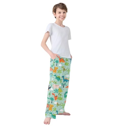 Pajama Pants Long Sleep Pant Elastic Waist Pajama Bottoms with Pockets - color: Color 1, size: 6-8 Years