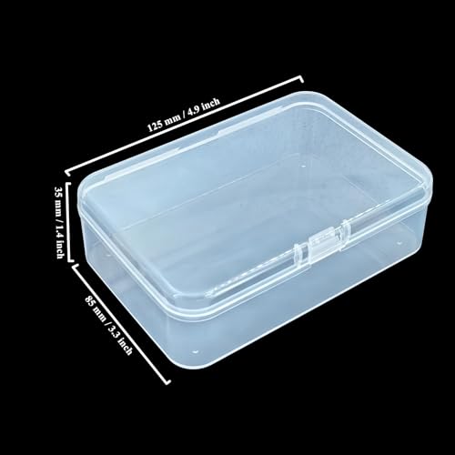 LJY 24 Pieces Rectangular Empty Mini Clear Plastic Organizer Storage Box Containers with Hinged Lids (Transparent, 4.9 x 3.3 x 1.4 inch) - color: Transparent, size: 4.9 x 3.3 x 1.4 inch