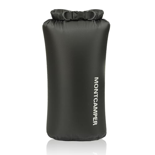 Waterproof Dry Bag 10L – 30D Nylon Roll Top Dry Sack with PU Coating, Lightweight Water-Resistant Storage for Kayaking, Camping, Hiking, Fishing & Beach (Black) - color: Black, size: 10L