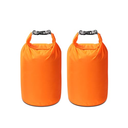 Dry Bag Set, Waterproof Small Lightweight Dry Bags for Paddle Board Kayaking, Fishing, Camping(Orange, 20L 2Pack) - color: Orange, size: 20L 2Pack