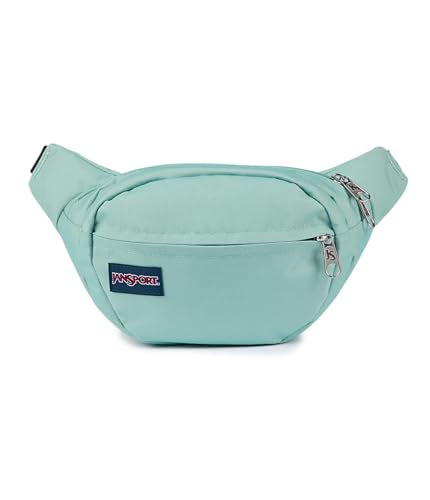 JanSport Fifth Avenue Fanny Pack Crossbody Bags for Women, Men - Stylish, Durable Waist Bag with Adjustable Belt, Main Zippered Pocket, Quick Stash Pocket - Travel Essentials - Black - color: Faded Sage
