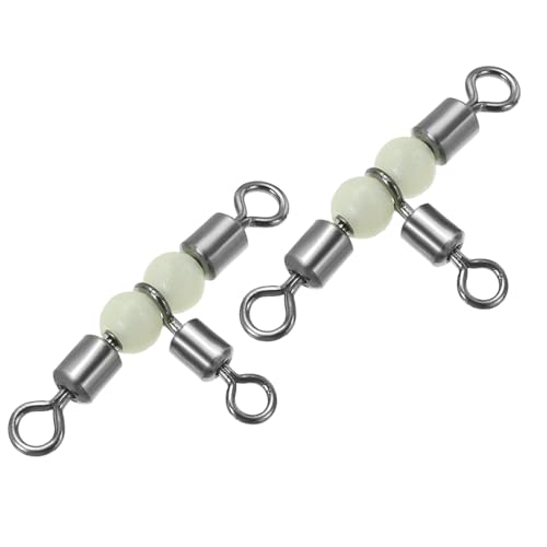 PATIKIL 3 Way Swivel Cross Line T Turn Rolling Tackle with Luminous Beads for Catfish Surf Rig - size: 1.5x0.8 Inch