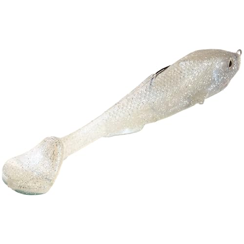 Strike King Final Copy Weedless Fishing Lure, Pre-Rigged Soft Plastic Swimbait - color: Pearl, size: 6"