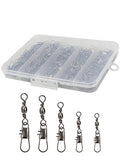 Fishing Swivels Snap Swivels 210pcs Barrel Swivels with Snaps, Fishing Swivels Saltwater Freshwater Snap Connector