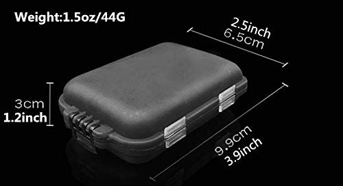 2x Small Hard Fishing Tackle Box Portable Case Hooks Lure Baits Storage Box Containers For Storing Swivels Jigs Hooks Sinker,10 Compartments (Black) - color: Black