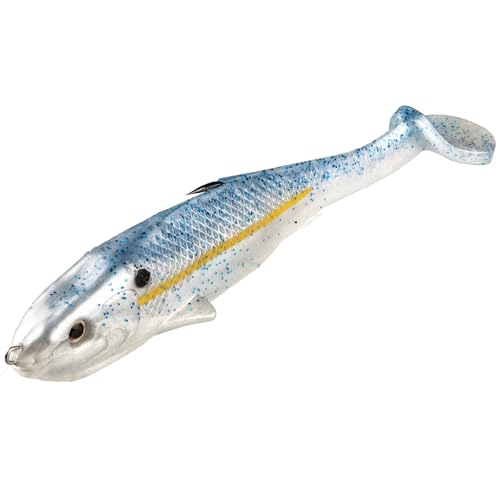 Strike King Final Copy Weedless Fishing Lure, Pre-Rigged Soft Plastic Swimbait - color: Sexy Shad, size: 6"