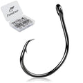 FishTrip Inline Circle Hooks Saltwater, 25pcs Fishing Catfish Hooks for Saltwater & Freshwater, Live Bait Non-Offset Wide Gap Fish Hook for Catfish, Striped, Bass, Salmon, Mackerel, Tuna Size 4-7/0 - size: 6/0_25pcs