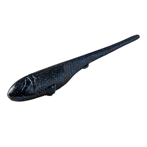 YUM Sniper Shad Soft Plastic – Realistic Minnow Bass Fishing Lure, Jig Head & Underspin Trailer, 3” 4” 5” Sizes, Multiple Colors - color: Black Blue, size: 4"