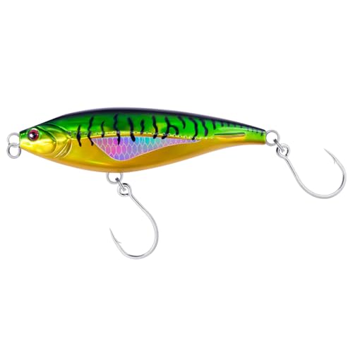 Alwonder High Speed Trolling Lures Saltwater Fishing Lures 6"/3oz Sinking Twitch Bait 7/0 Hook Deep Diving Jerkbait Fishing Plug Offshore Lure for Tuna Striper Mackerel - color: Chrome Dorado