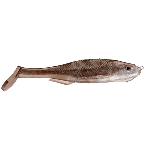 Strike King Final Copy Weedless Fishing Lure, Pre-Rigged Soft Plastic Swimbait - color: Reel Shad, size: 6"