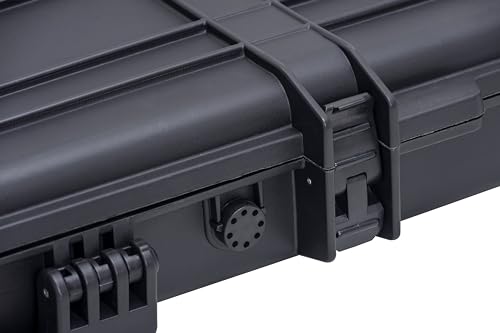 MEIJIA Portable Waterproof All Weather Hard Rifle Case,Soft Handle Grip,Customizable Fit Foam Inserted,without wheels,Black - size: 53INCH