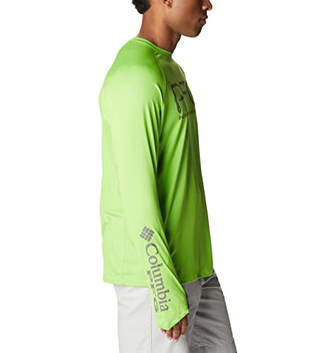 Columbia Men's Terminal Tackle Vent Long Sleeve - color: Green Mamba/City Grey, size: X-Large