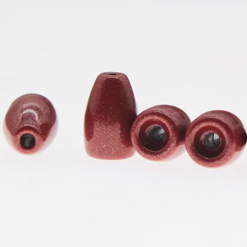10 Pack Tungsten Weights, Bullet Weights for Bass Fishing Tungsten Worm Weights Fishing Weights Sinkers for Texas Rig and Carolina Rig - color: Red