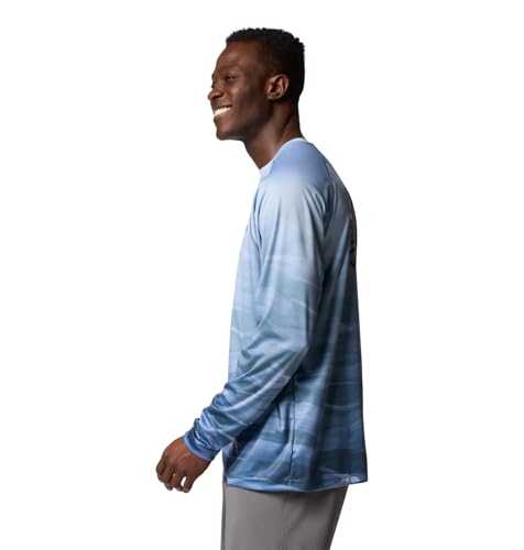Columbia Men's Super Terminal Tackle PFG Fade Long Sleeve - color: Collegiate Navy/Obsidian Fotw Permit, size: Medium