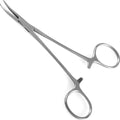 Precision Kelly Hemostat Forceps Locking Tweezers Clamp, Silver, Straight and Curved Stainless Steel (Curved, 4") - size: 4", style: Curved