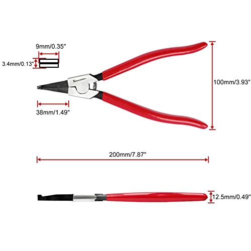 SPEEDWOX 8 Inches Lock Ring Pliers for Removing Installing Gearshift Locking Rings Special Angle Tip Circlip Retaining Ring Pliers Automobile Transmission Clutch Shafts Tool - style: 8"