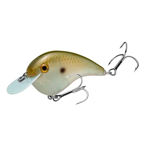 Strike King Chick Magnet Jr. Crankbait Fishing Lure, 1/4 oz, Dives 4-6 Feet, Premium Hooks - color: Green Gizzard Shad