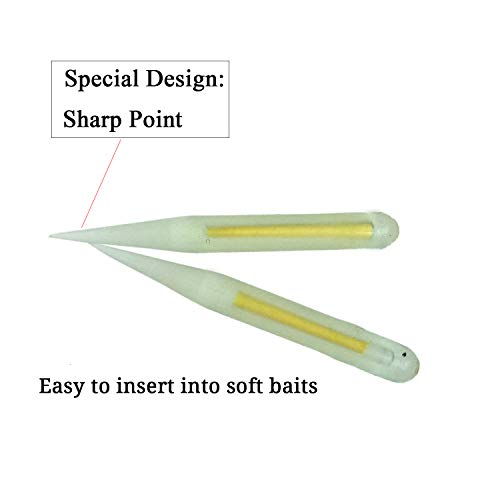QualyQualy Glow Sticks for Fishing Lures Soft Baits Worms Jig Tails Light, Light Sticks for Soft Plastic Lures, Fishing Lures Glow Stick 100 Pcs 20 Pcs
