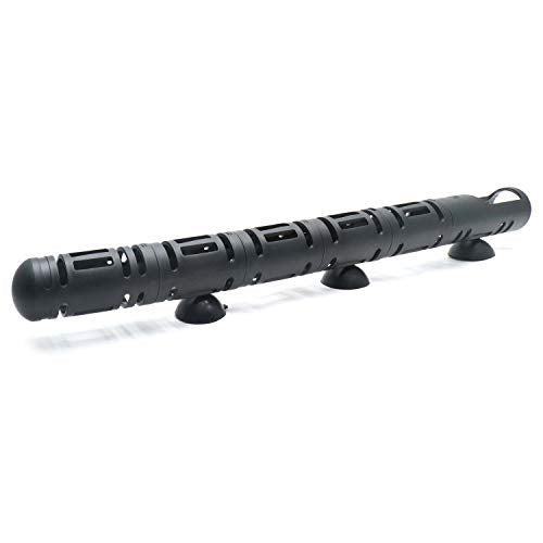Xiaoyztan Aquarium Heater Guard Protector 17 Inch Detachable Design Black Plastic Cover with Suction Cups Heat Resistant Fish Tank Heater Sleeve for Water Heating Rod Safety