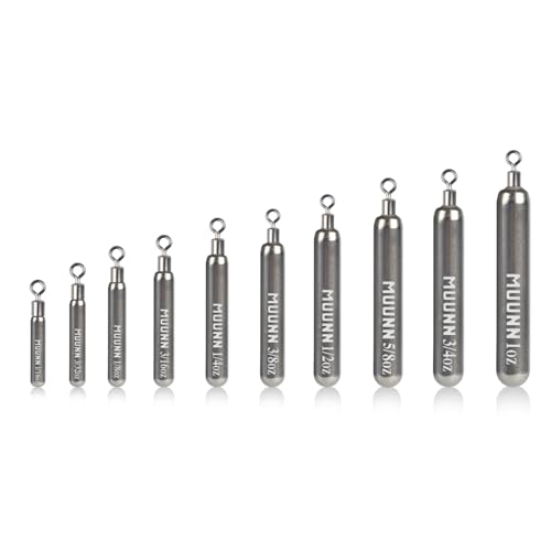 10 Pack Tungsten Skinny Drop Shot Weights, Pencil Sinkers with Round Eye for Free Rig & Finesse Bass Fishing, Drop Shot Rig Weights - color: Plain(Natural), size: 3/32oz - 5 Pack