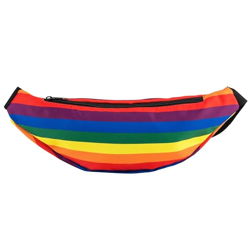 Vibe Festival Gear Rave Fanny Pack for Women Men – Festival, 4 Pockets, Adjustable Strap, Cute Waist Bag, Crossbody Belt Bag, Hiking, Running, Cycling - color: Rainbow, size: Fits Most